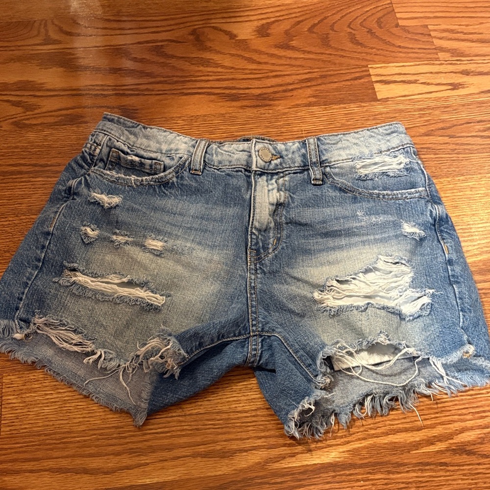 KanCan Blue Distressed Jean Shorts